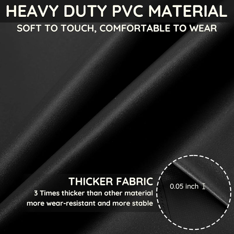 FunChaos Thicker Rubber Apron, Extra Long Adjustable Apron, Heavy Duty Oil&Chemical Resistant Waterproof Work Aprons - Image 2